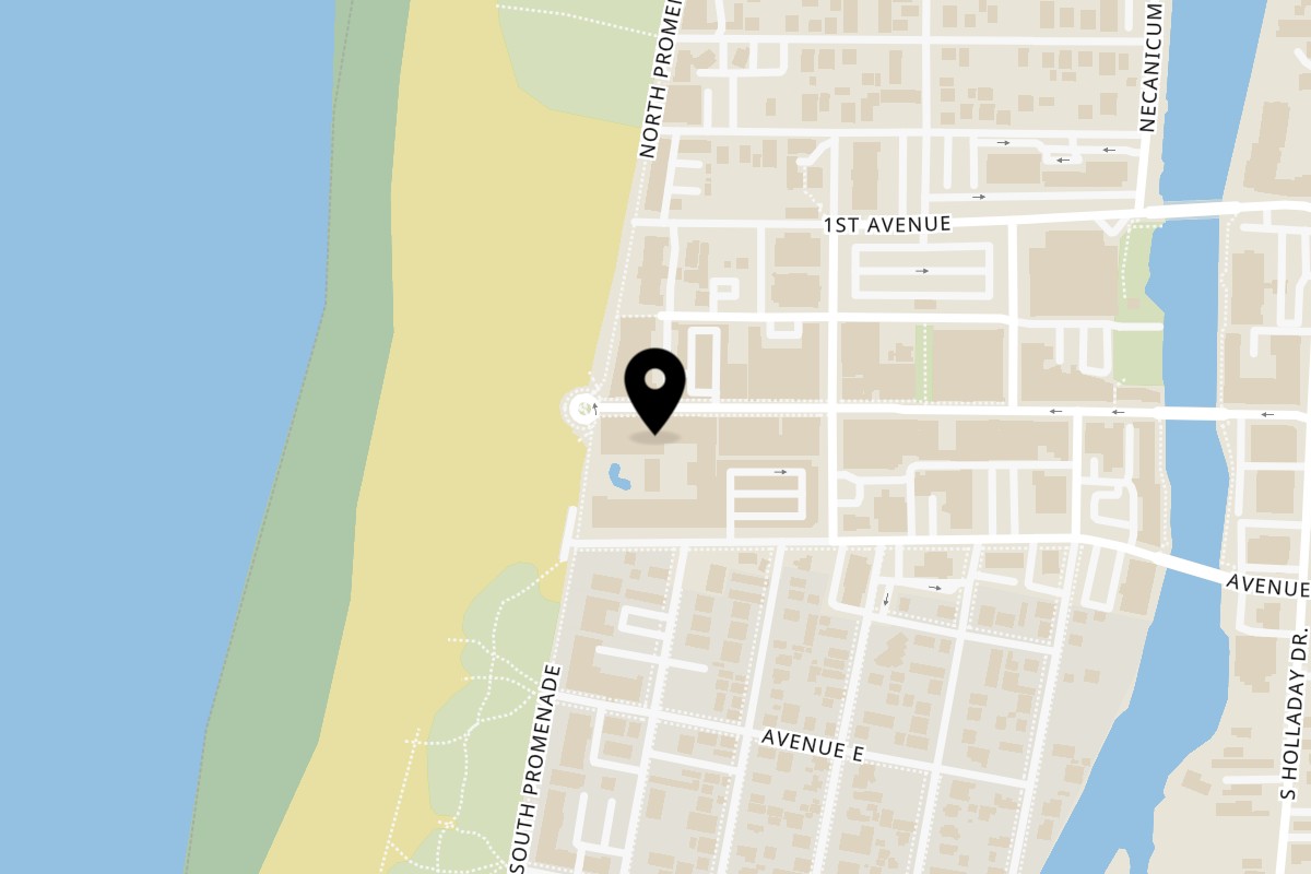 Map showing the location of Tsunami Sandwich Company on 11 Broadway St in Seaside